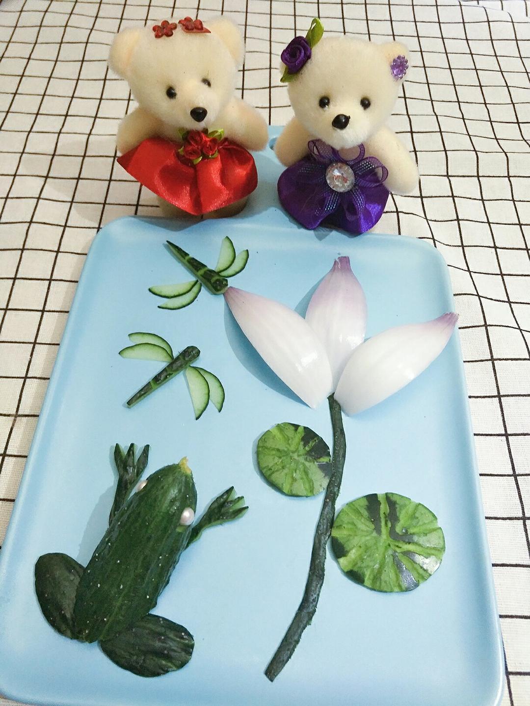 心静如水笑如花做的蔬果创意黄瓜青蛙