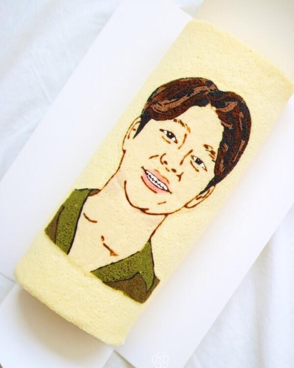 vita小菜做的人物彩绘草莓奶油蛋糕