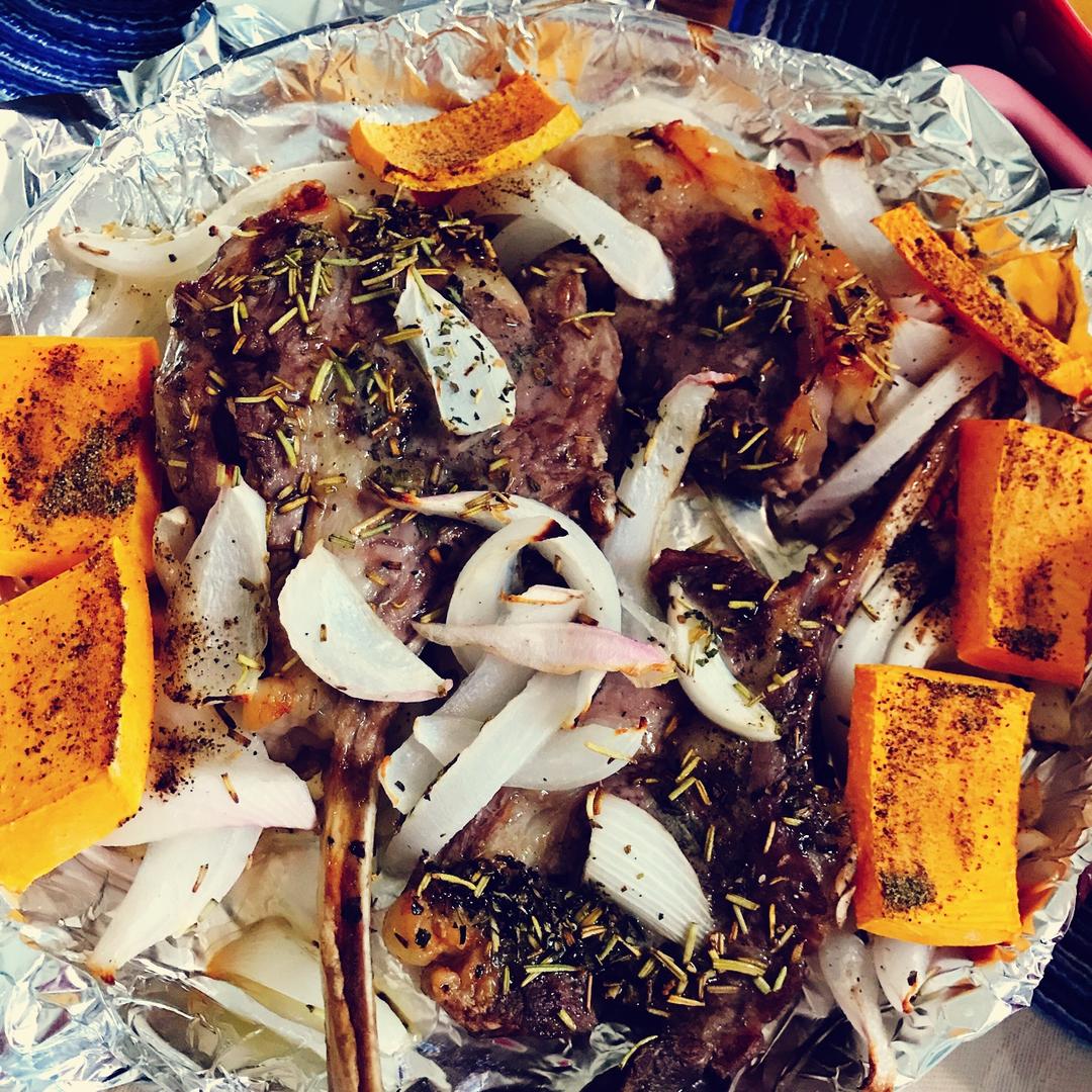 南瓜羊排一炉烤