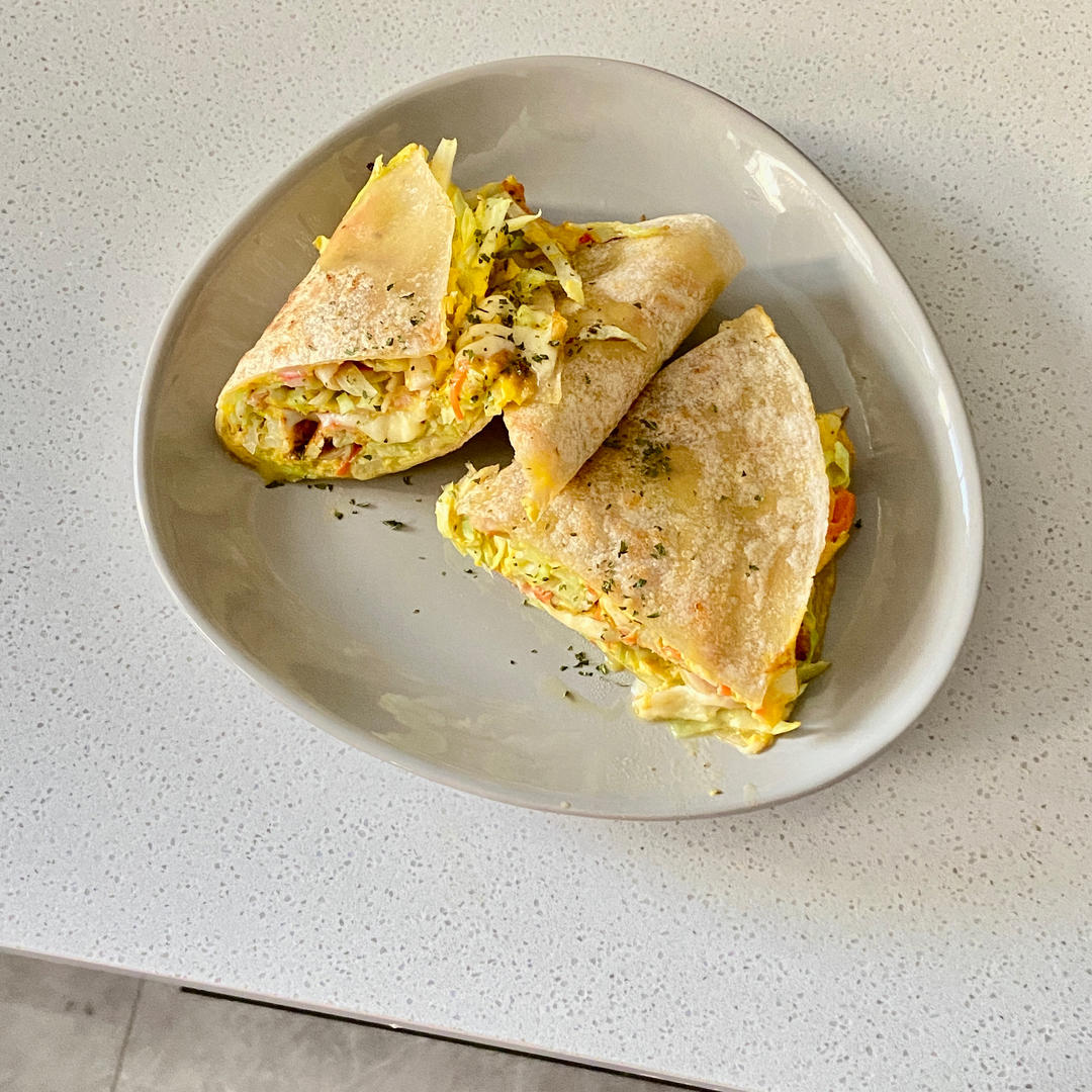 海鲜卷心菜蛋饼｜低脂高蛋白｜卷饼新吃法