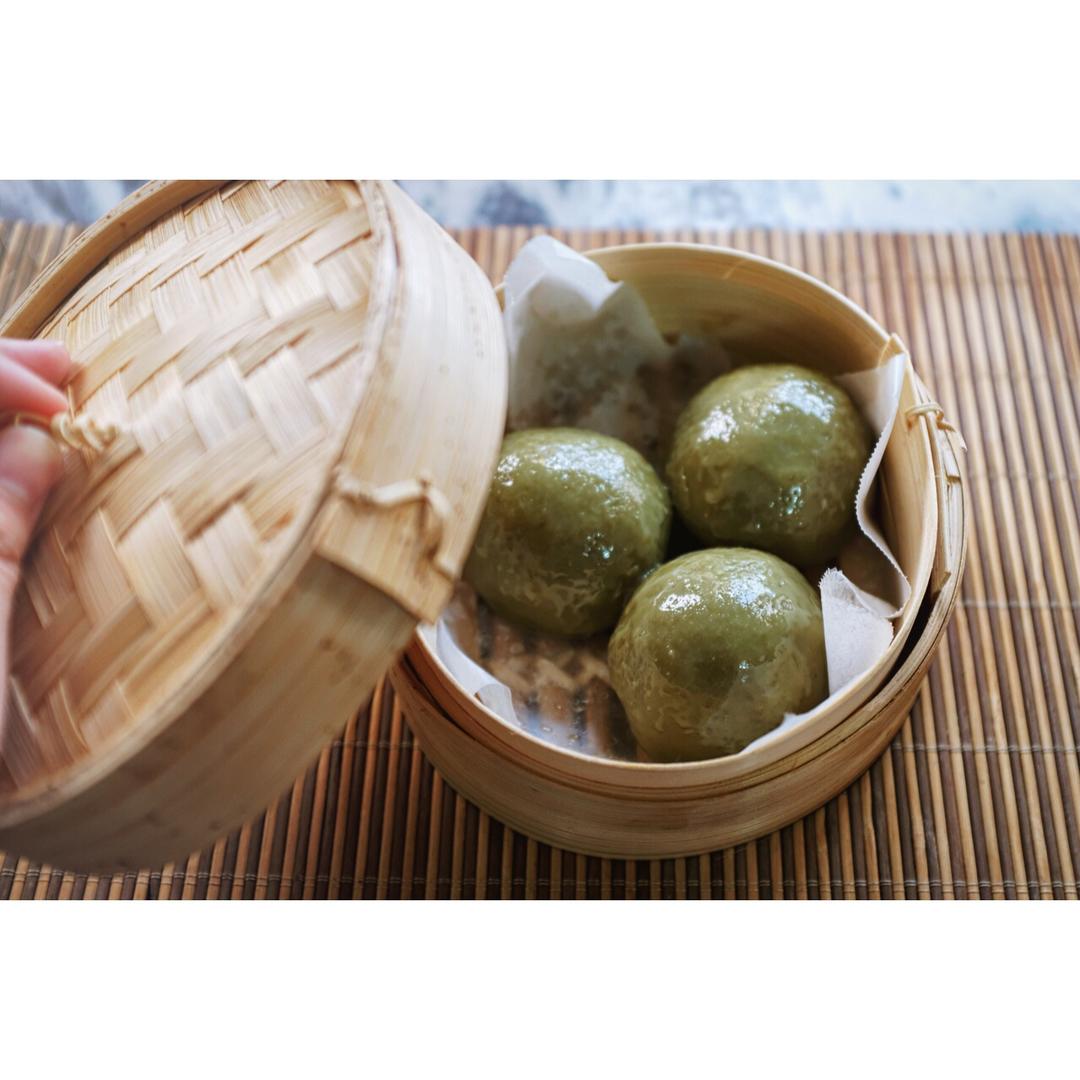 网红青团～～咸蛋黄肉松青团