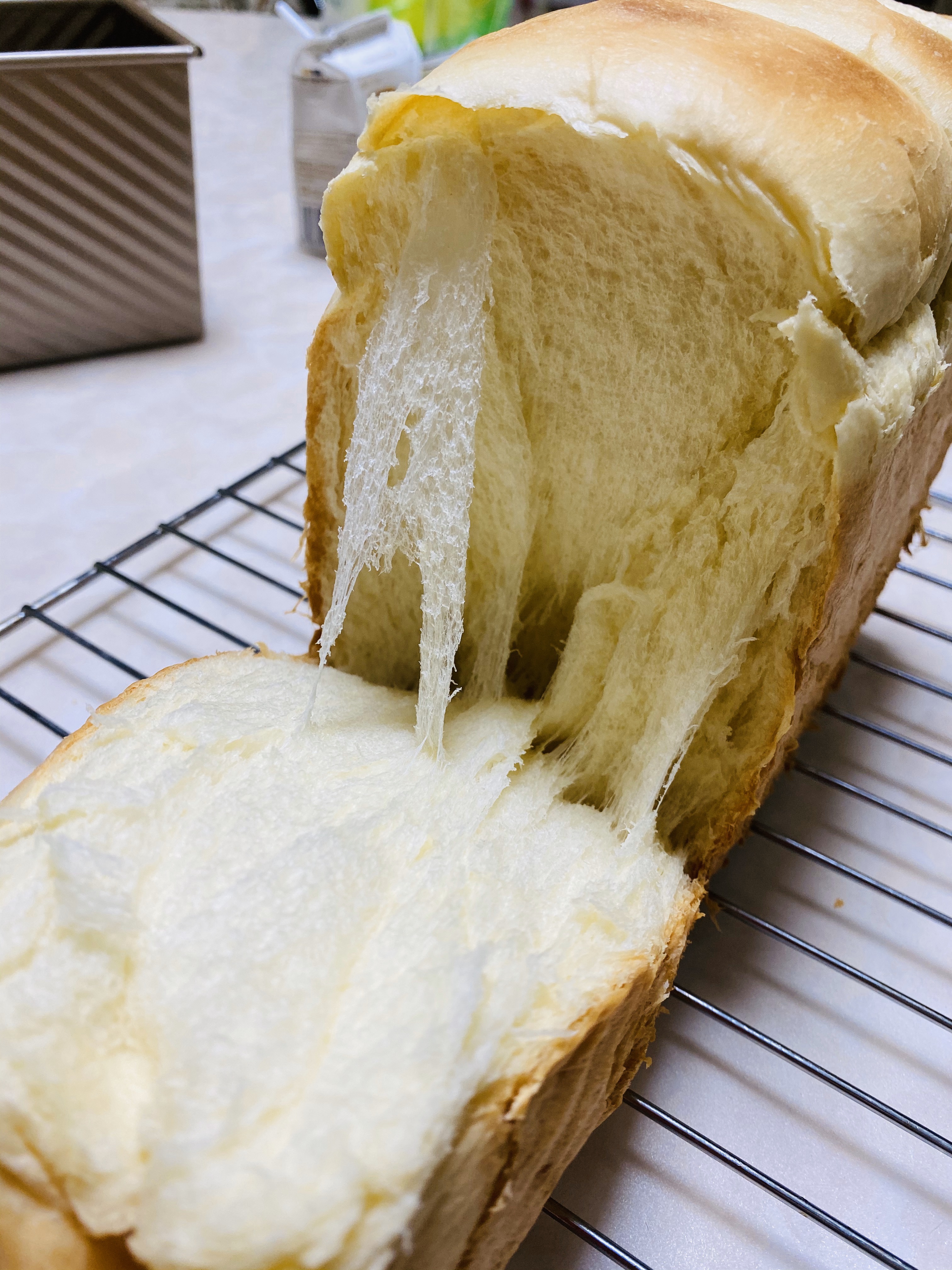 只需一次发酵超级松软拉丝的奶油芝士吐司面包的做法 步骤3