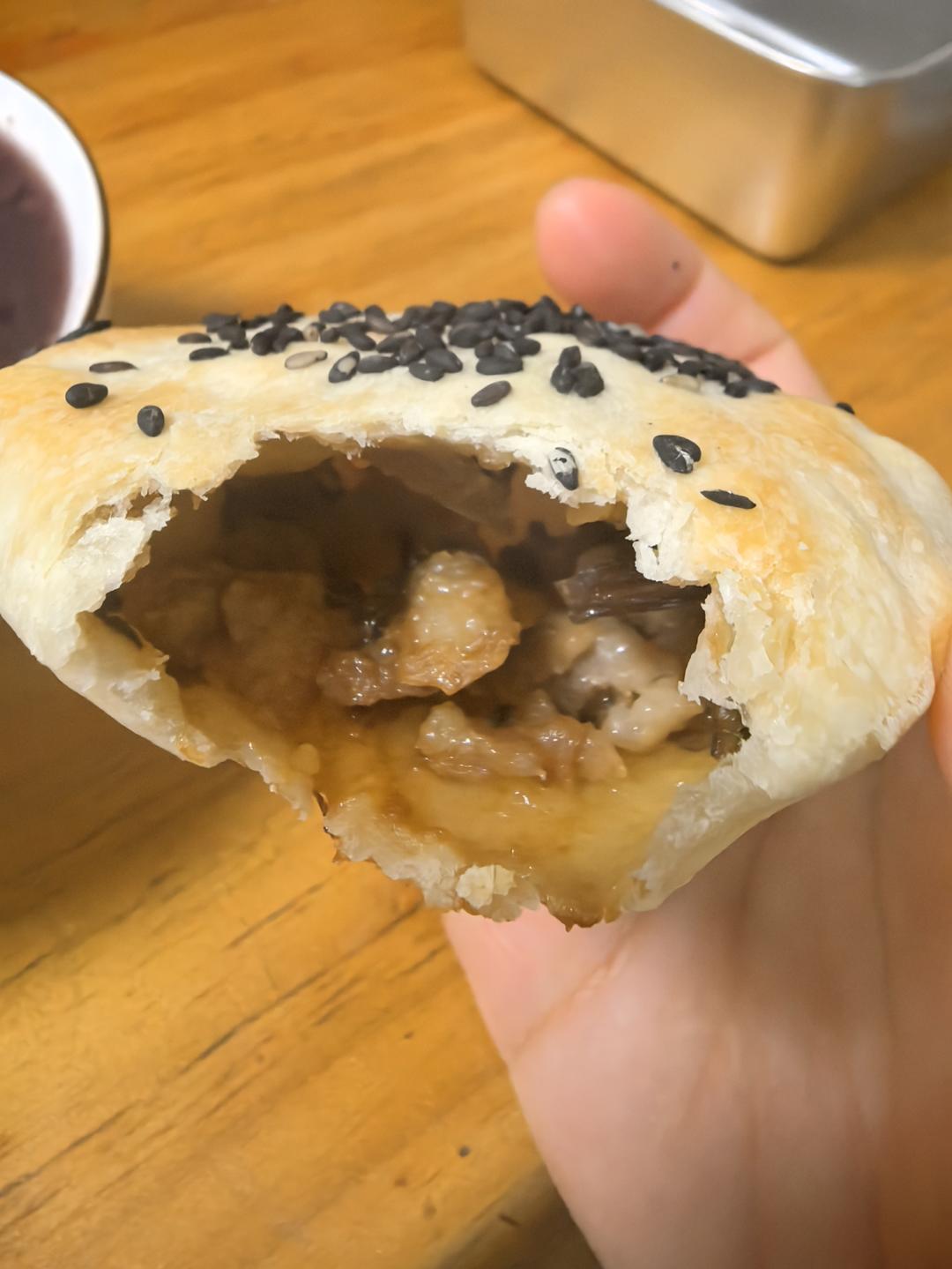 烤箱版梅干菜烤饼