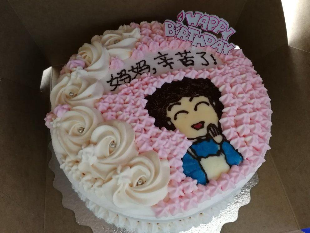 小丸子妈妈生日蛋糕（奶油转印）