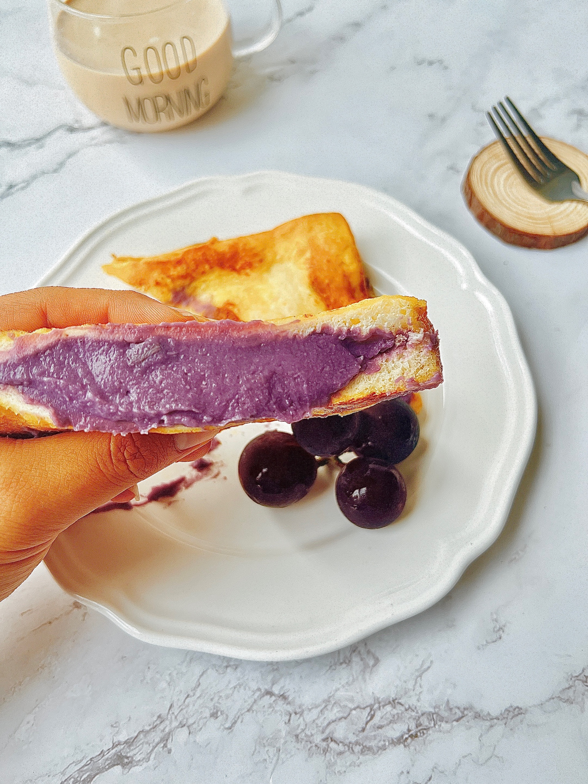 芋泥紫薯面包的做法 步骤9