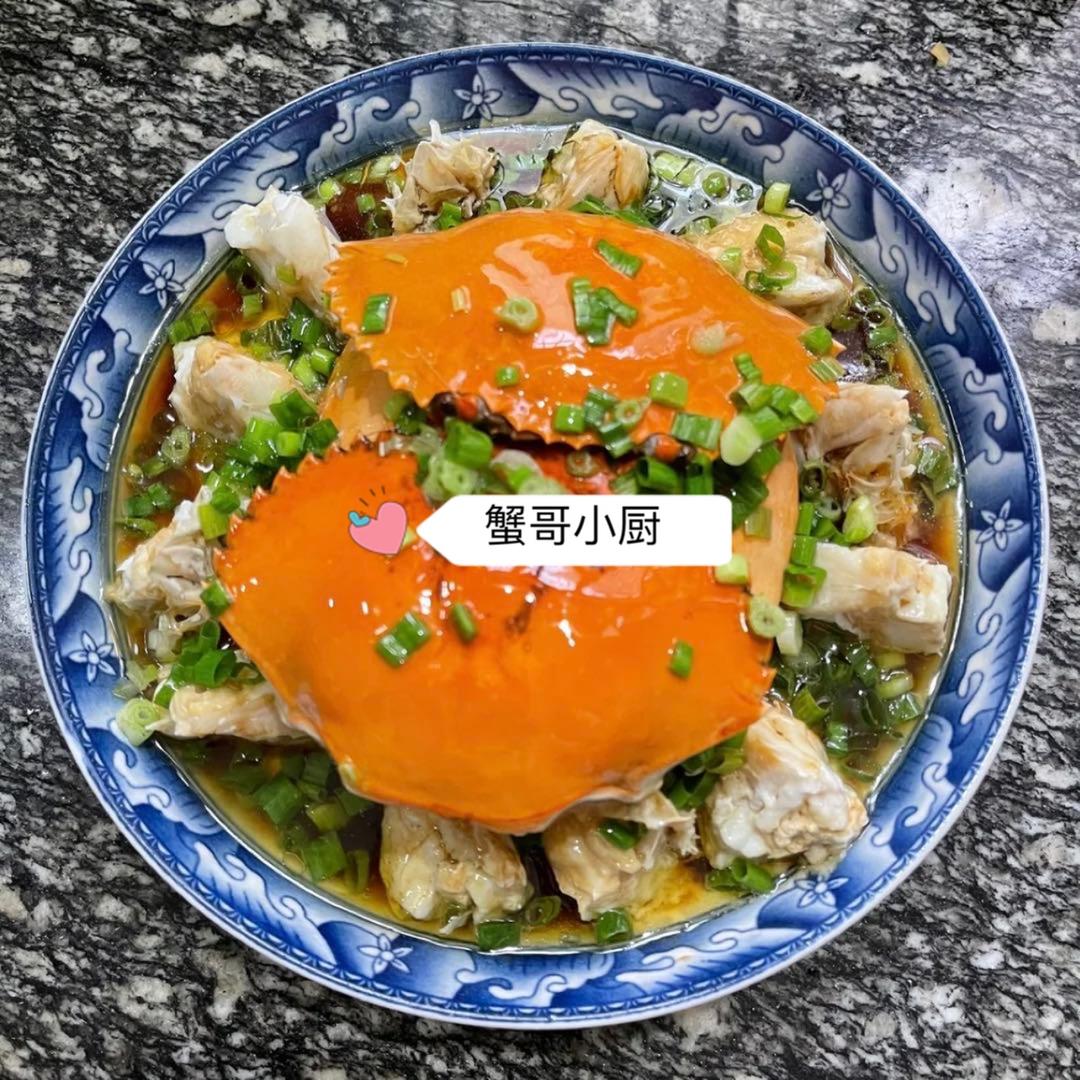 葱油青蟹，肉末蒸青蟹，肉蟹的做法