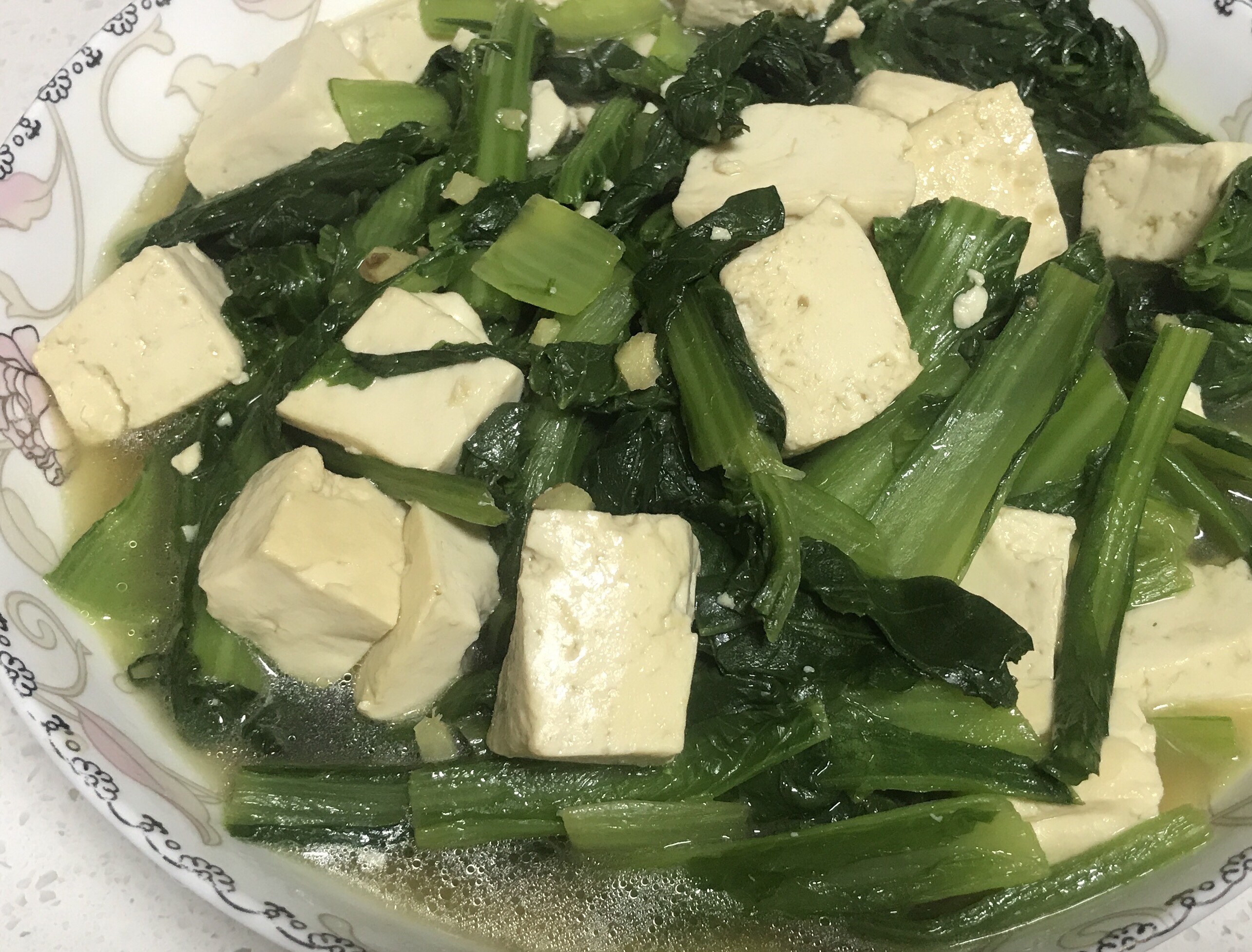 超简单小白菜炖豆腐的做法