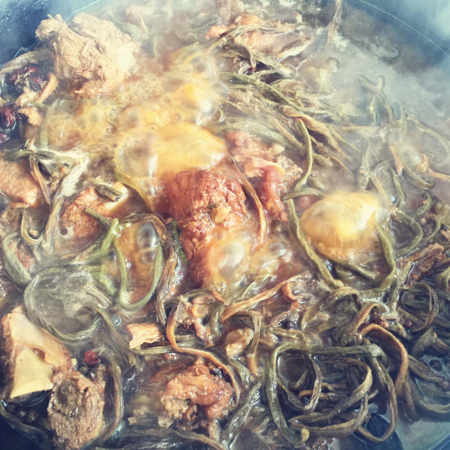 干豆角宽粉烧排骨