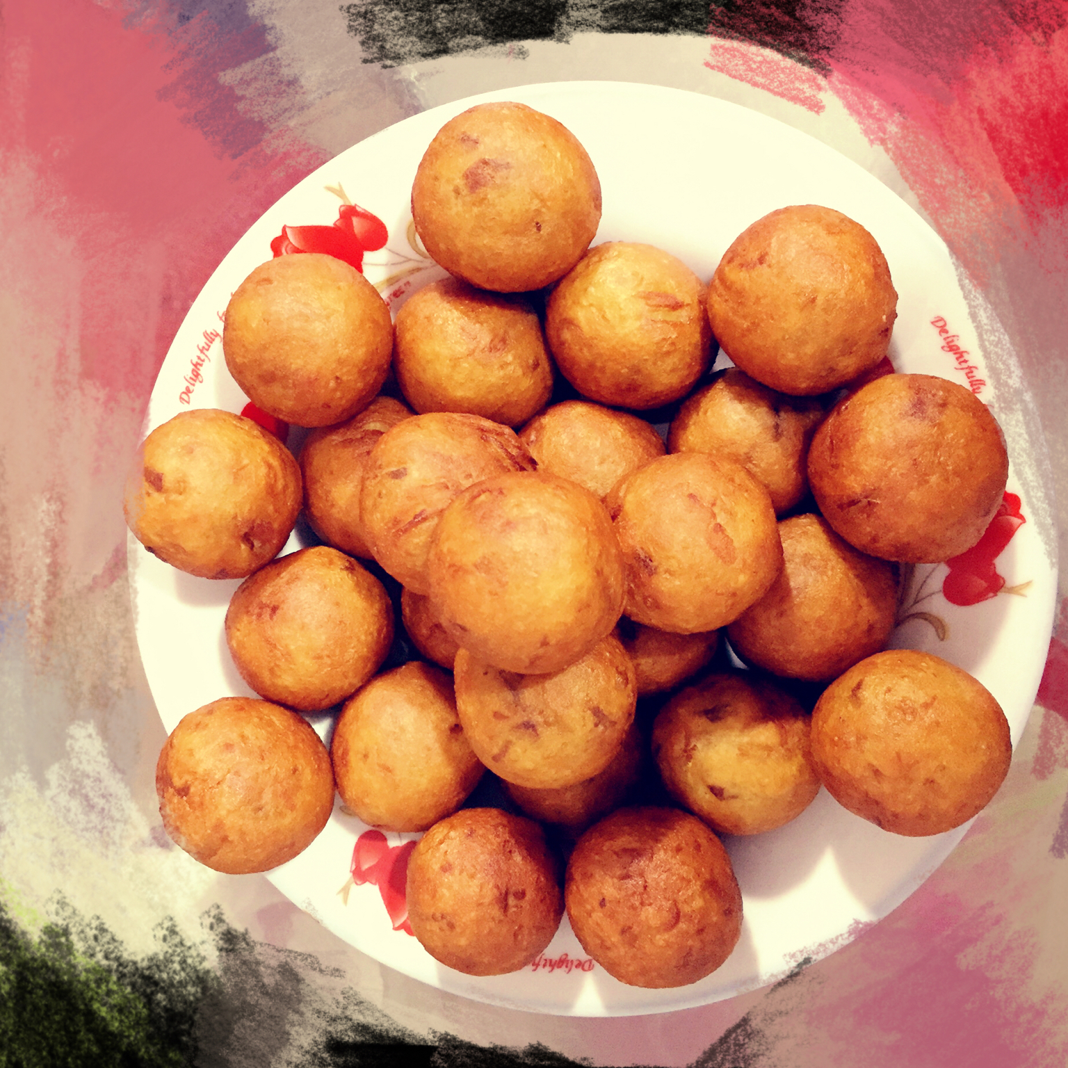 妈妈教炸的红薯丸子