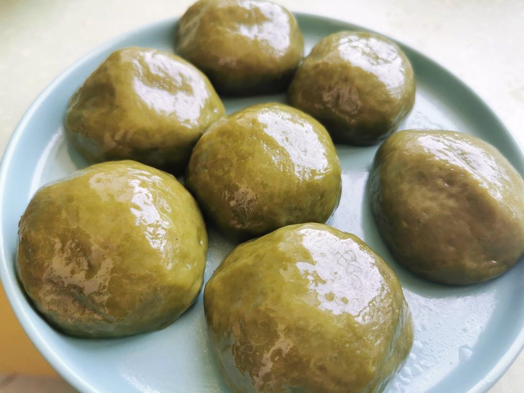 网红宇治抹茶——咸蛋黄肉松青团