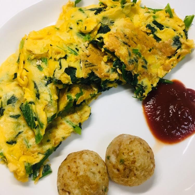 菠菜鸡蛋饼