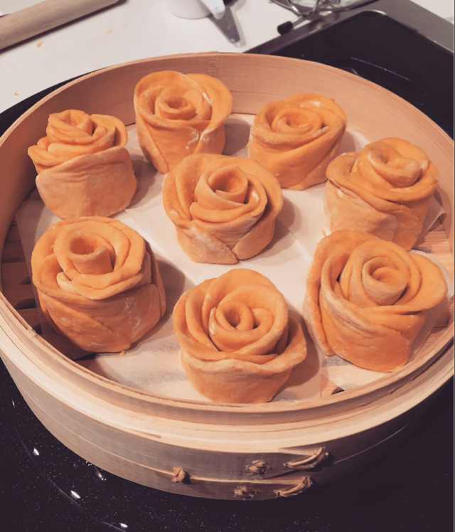 南瓜玫瑰花馒头