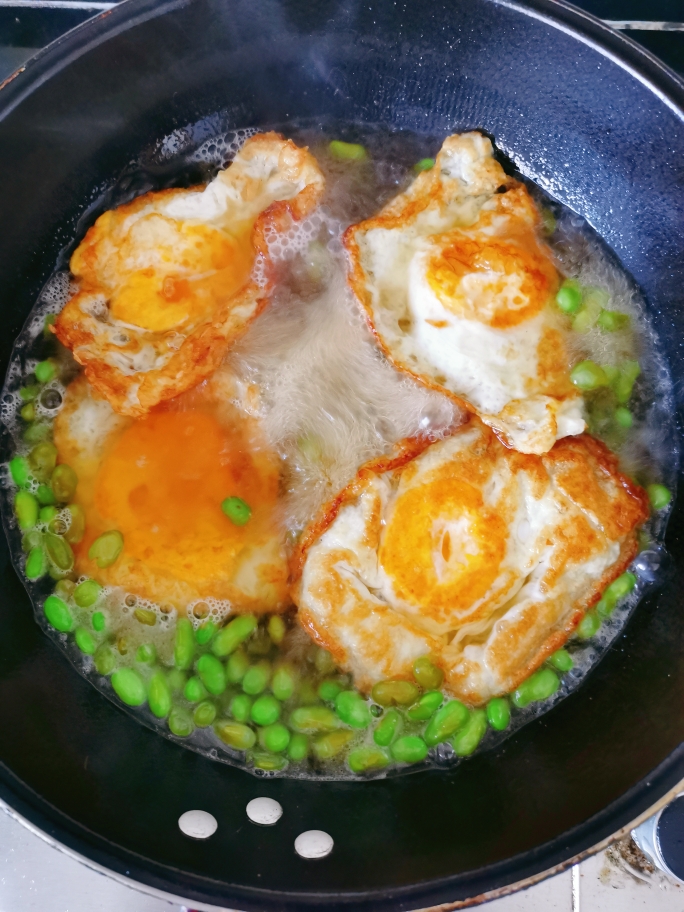 毛豆鸡蛋青菜汤面🍜超级鲜👍🏻的做法 步骤4