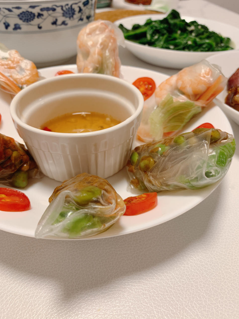 清爽减脂餐🌈超低卡越南春卷🔥在家吃世界
