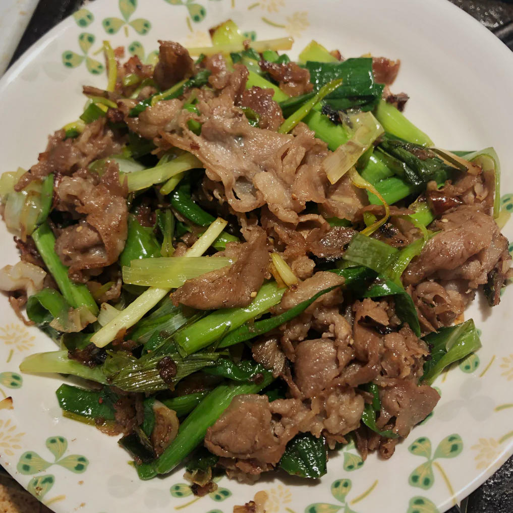 蒜苗炒羊肉