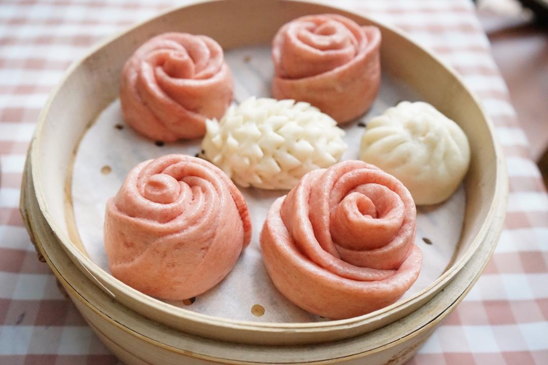 紫薯玫瑰花馒头