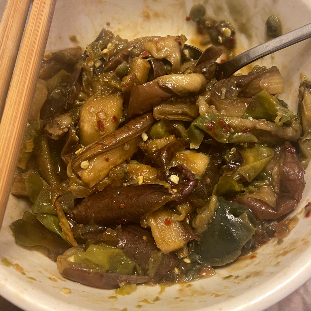 空气炸锅 擂辣椒皮蛋茄子