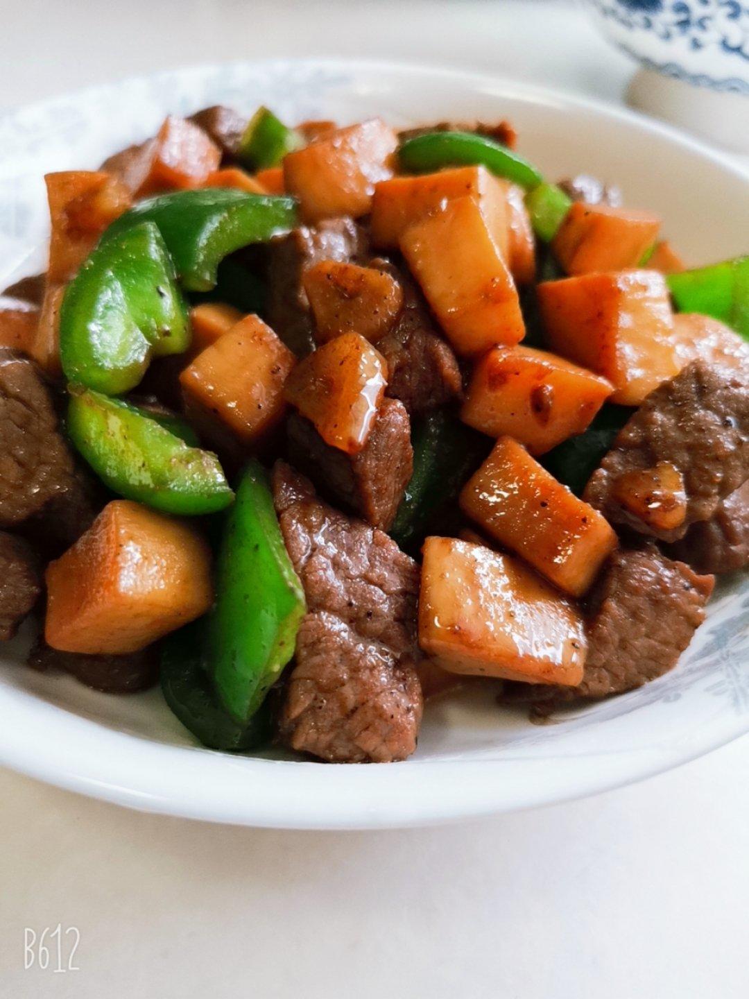 杏鲍菇炒黑椒牛肉（嫩滑多汁版）