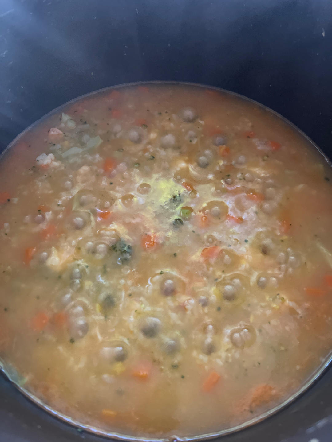 食美粥-海鲜粥系列|“田园三色虾仁粥”西兰花胡萝卜玉米虾仁粥西蓝花 砂锅做法易学易做 海鲜粥 宝宝婴儿辅食