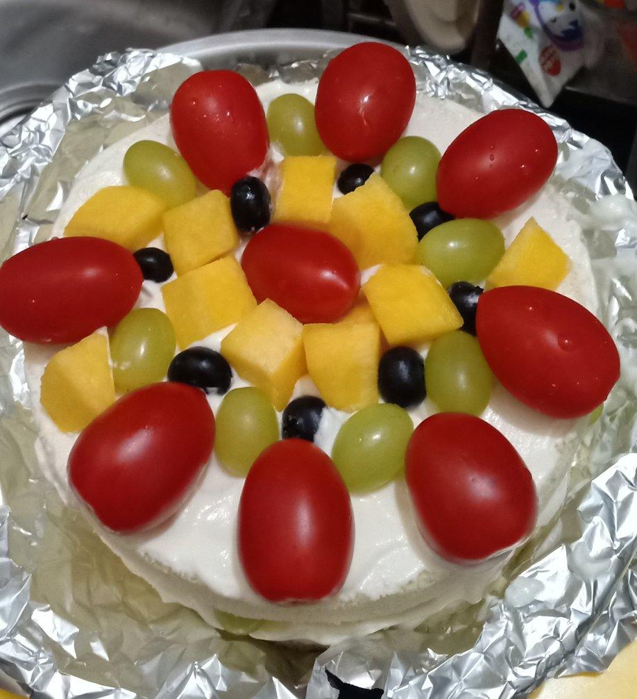 不会抹奶油也可以做的水果裸蛋糕～