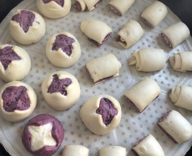 紫薯花卷和裂口馒头