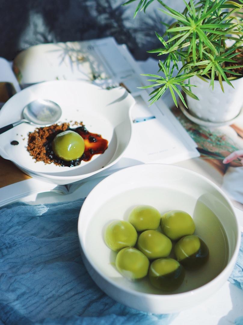抹茶豆沙汤圆