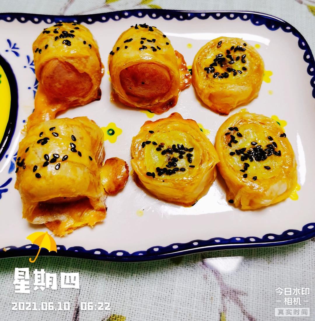 万能的手抓饼～孩子都能做的火腿可颂
