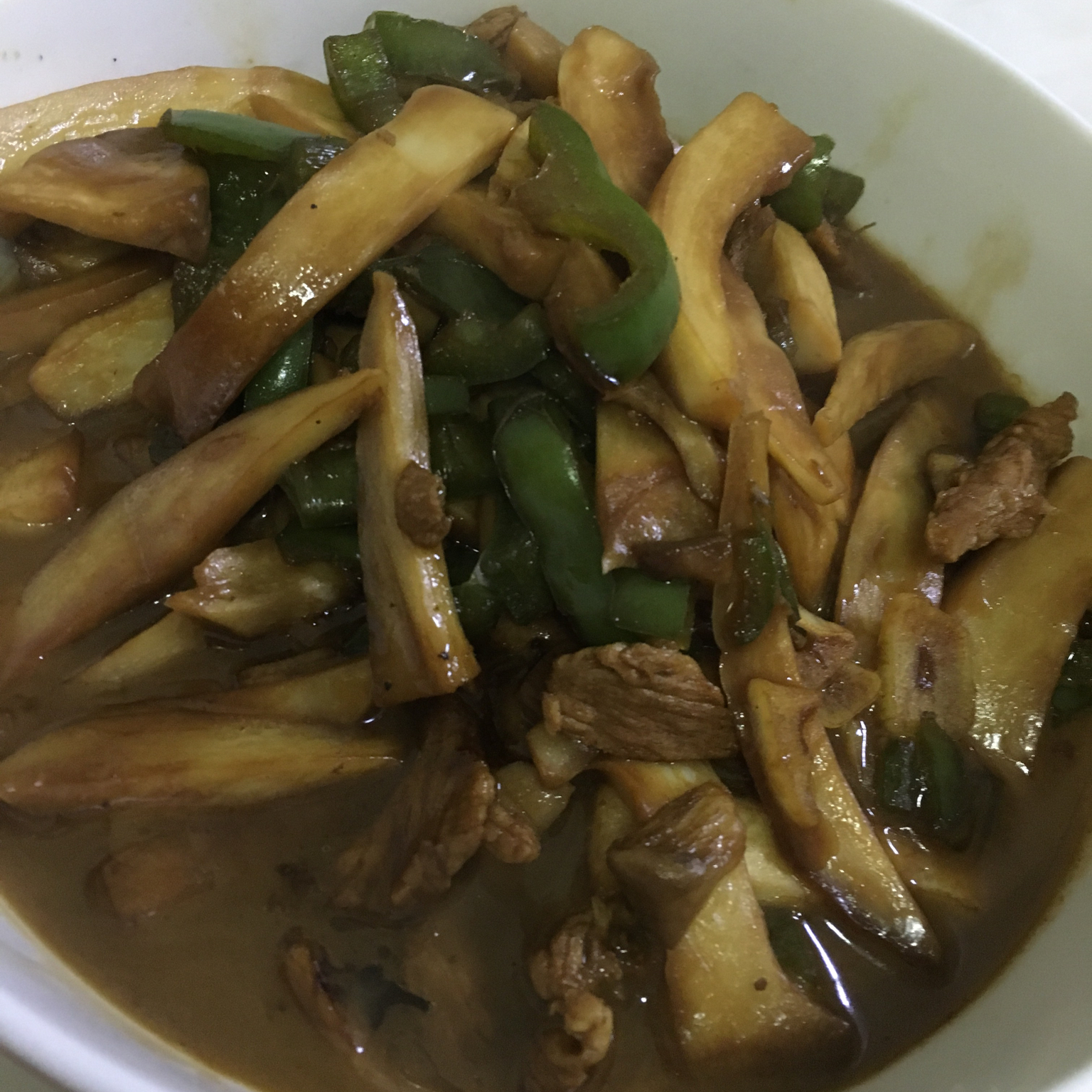 青椒素炒杏鲍菇