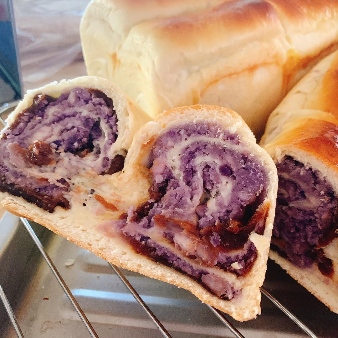 喜茶同款芋泥黑糖麻薯吐司