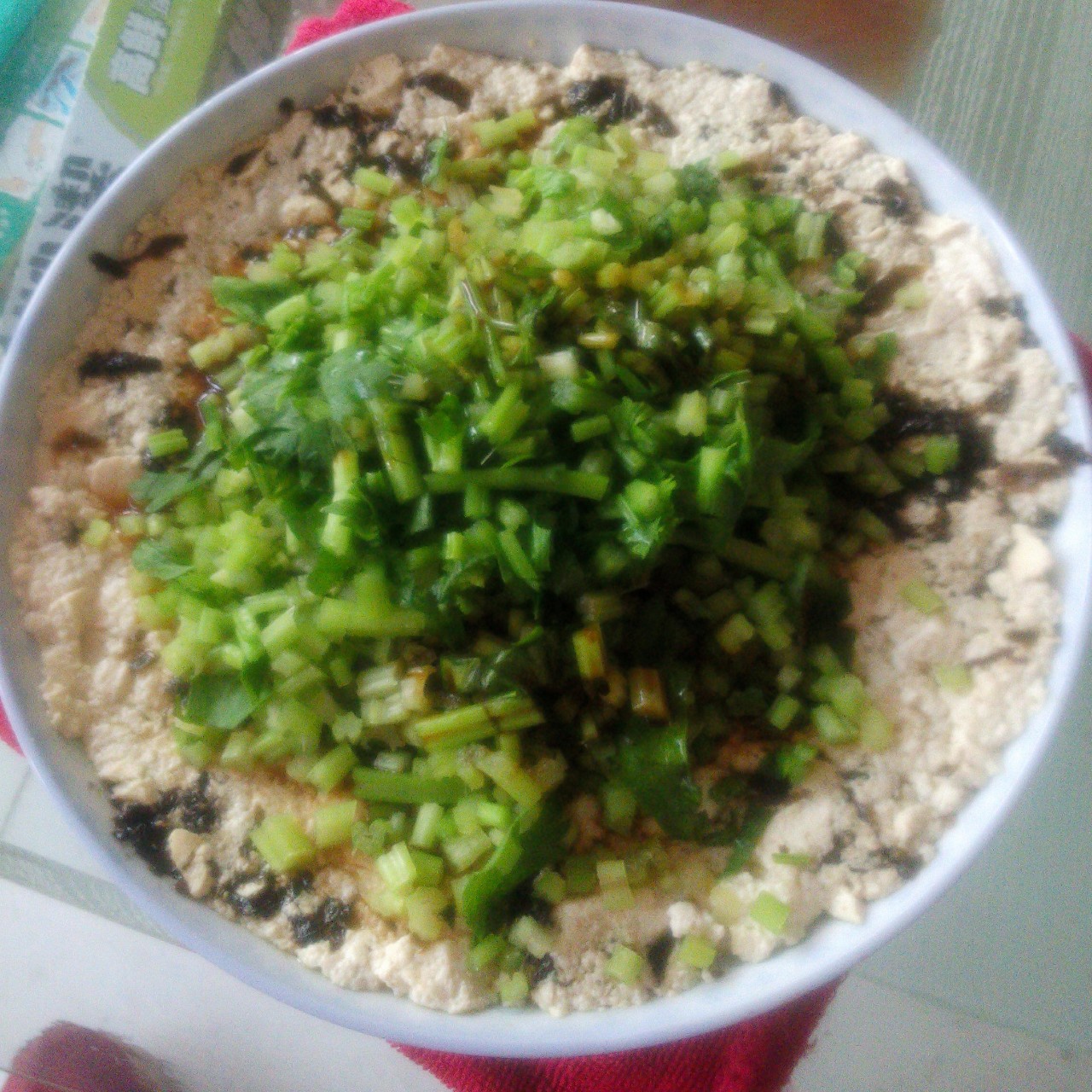 蒸豆腐饼