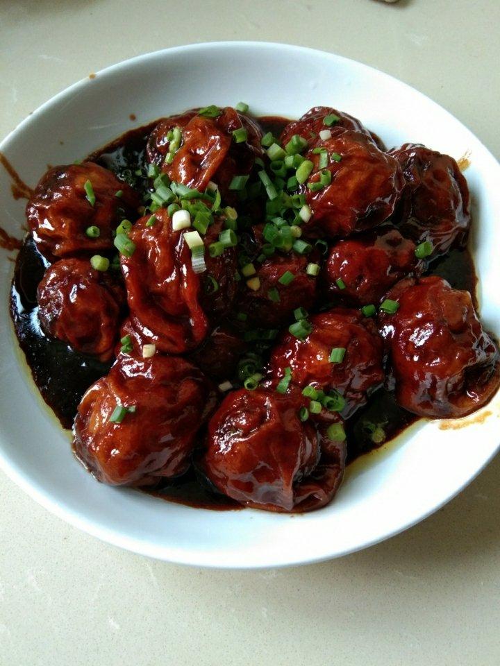 红烧油面筋塞肉