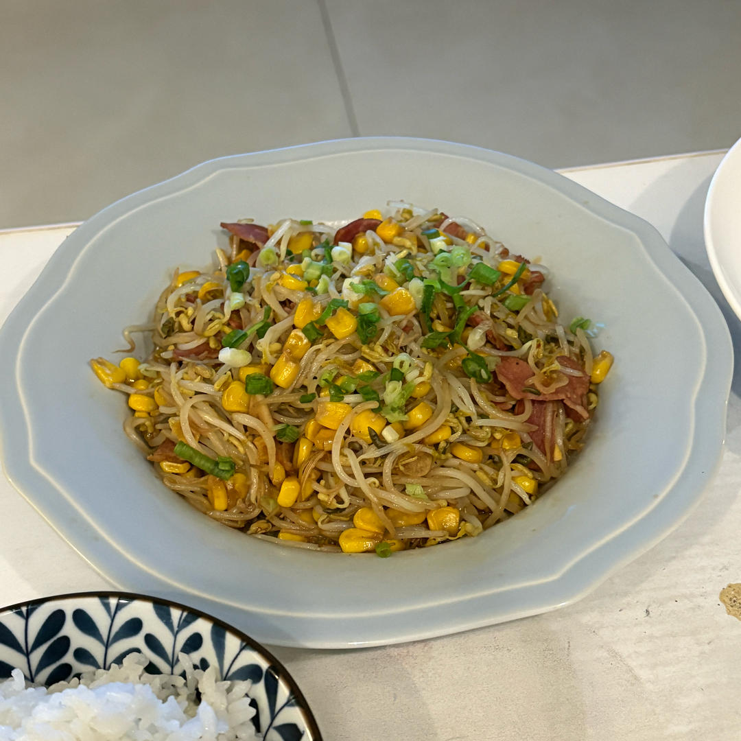 玉米培根炒豆芽