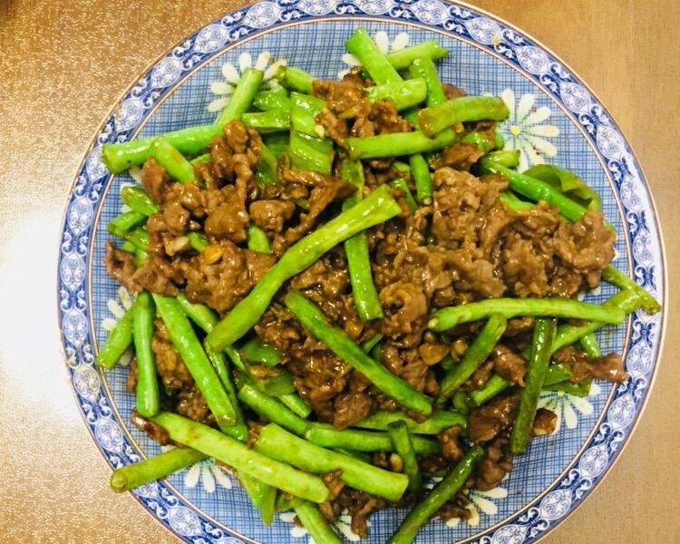 干煸豆角炒牛肉