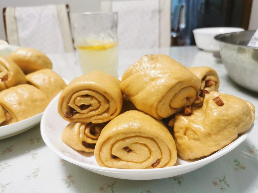 一次发酵~刀切红糖小馒头