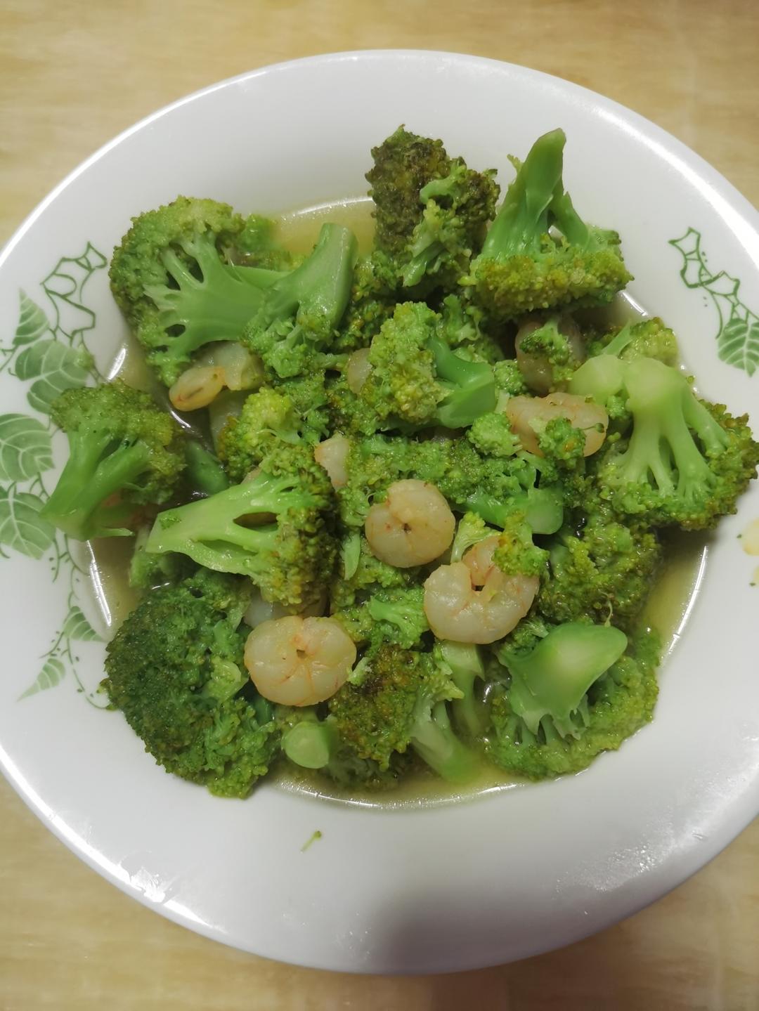 虾仁炒西兰花