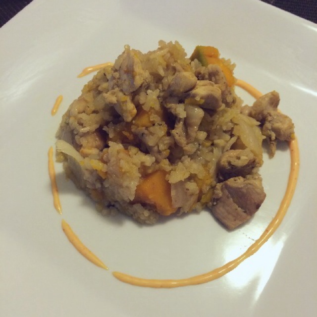 南瓜鸡肉饭