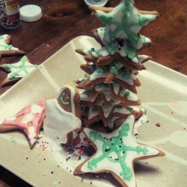 圣诞饼干树（付糖霜的做法）
