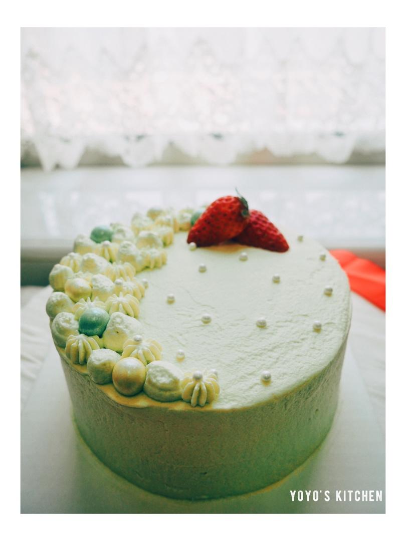春暖花开抺茶草莓蛋糕（适合零基础）