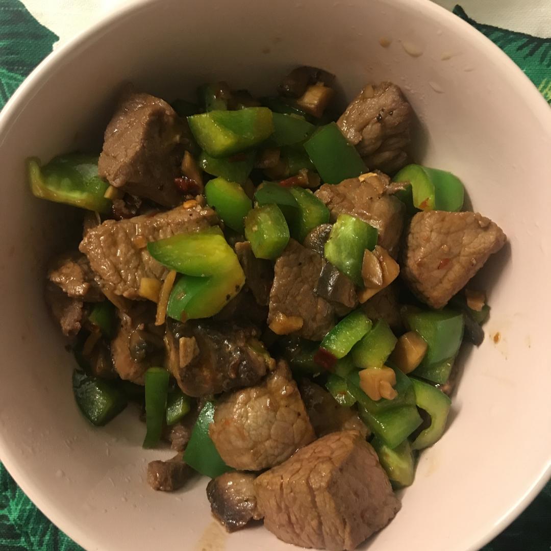 家常菜~杏鲍菇烧牛肉粒