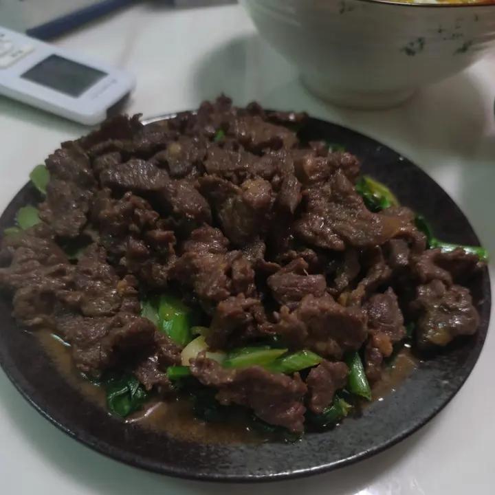 沙茶牛肉炒芥兰