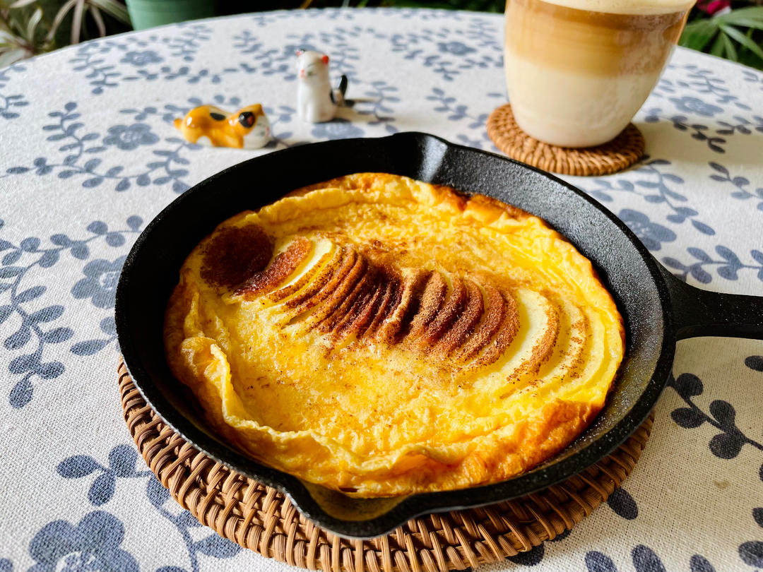 低卡肉桂苹果荷兰松饼🥞网红brunch