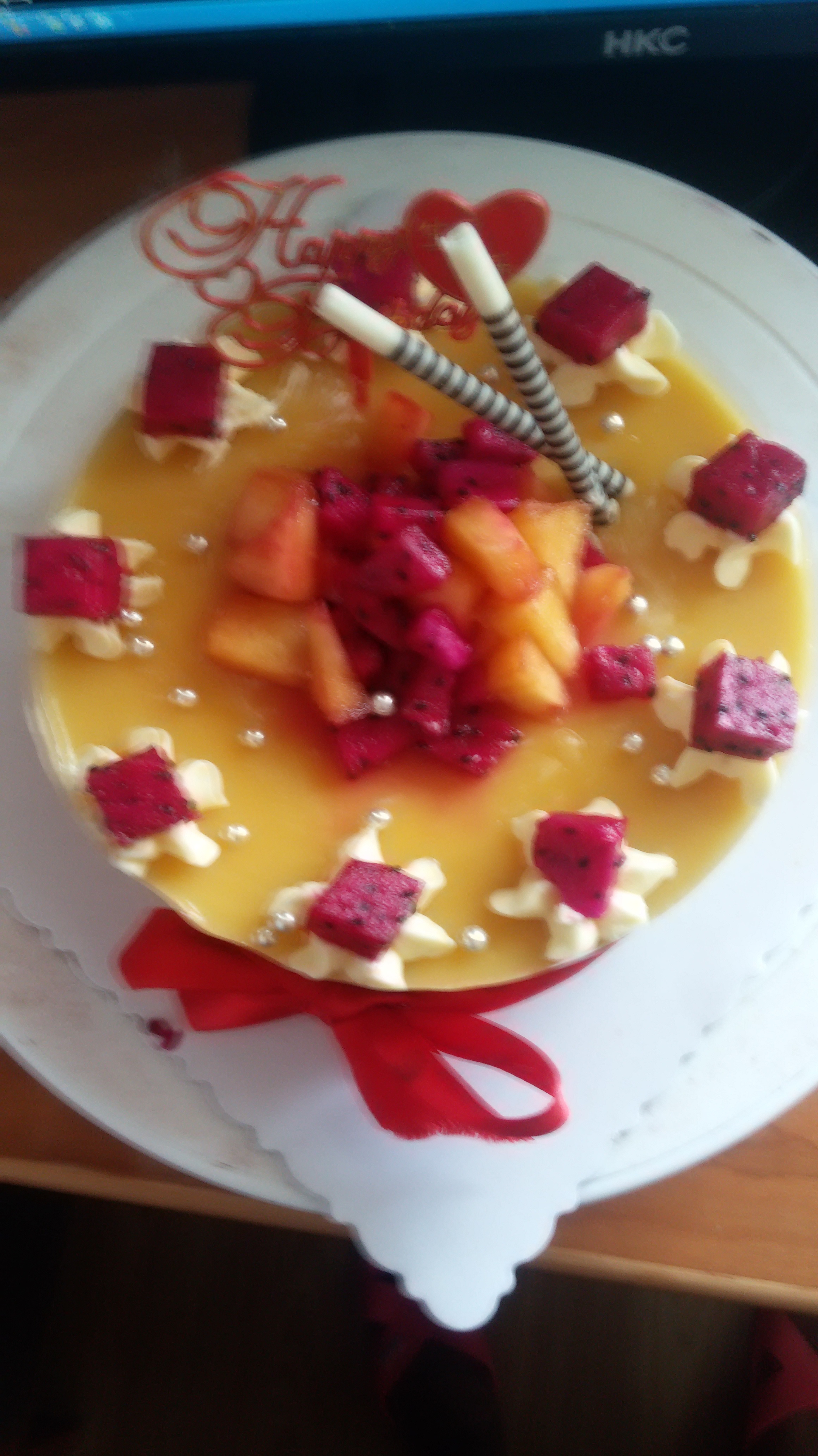 料超足的芒果慕斯蛋糕