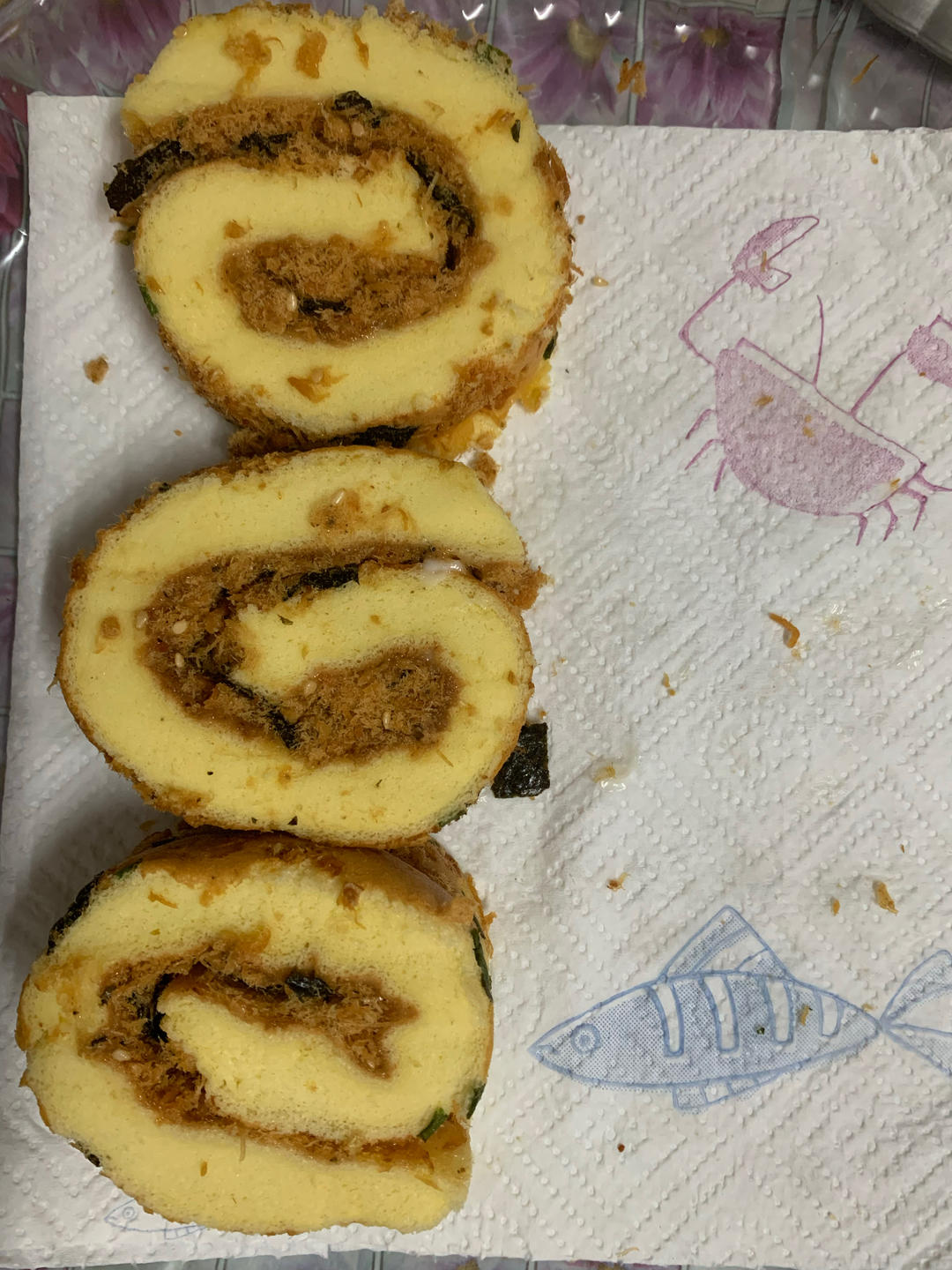 香葱肉松肥蛋糕卷～