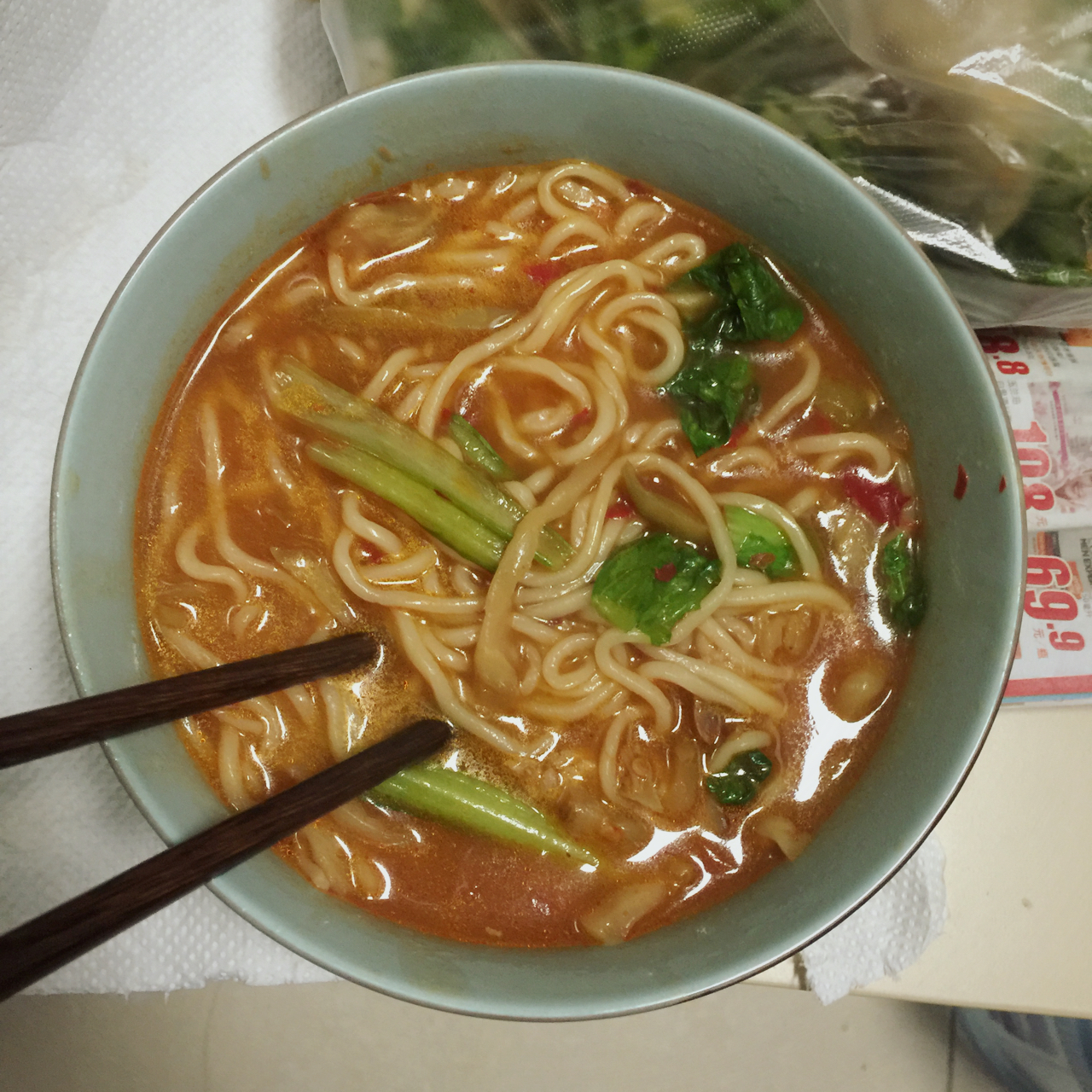 香辣榨菜肉丝面