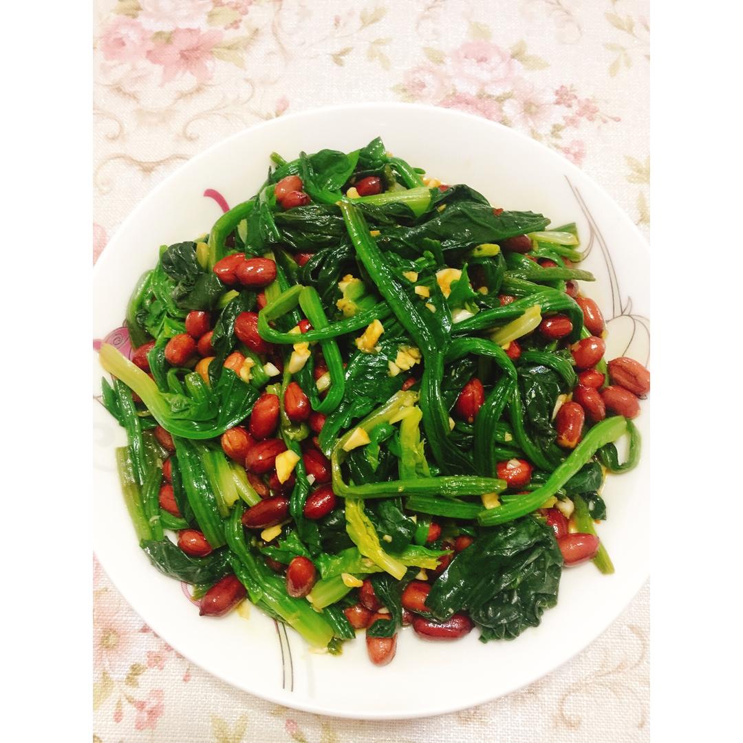 凉拌花生米菠菜