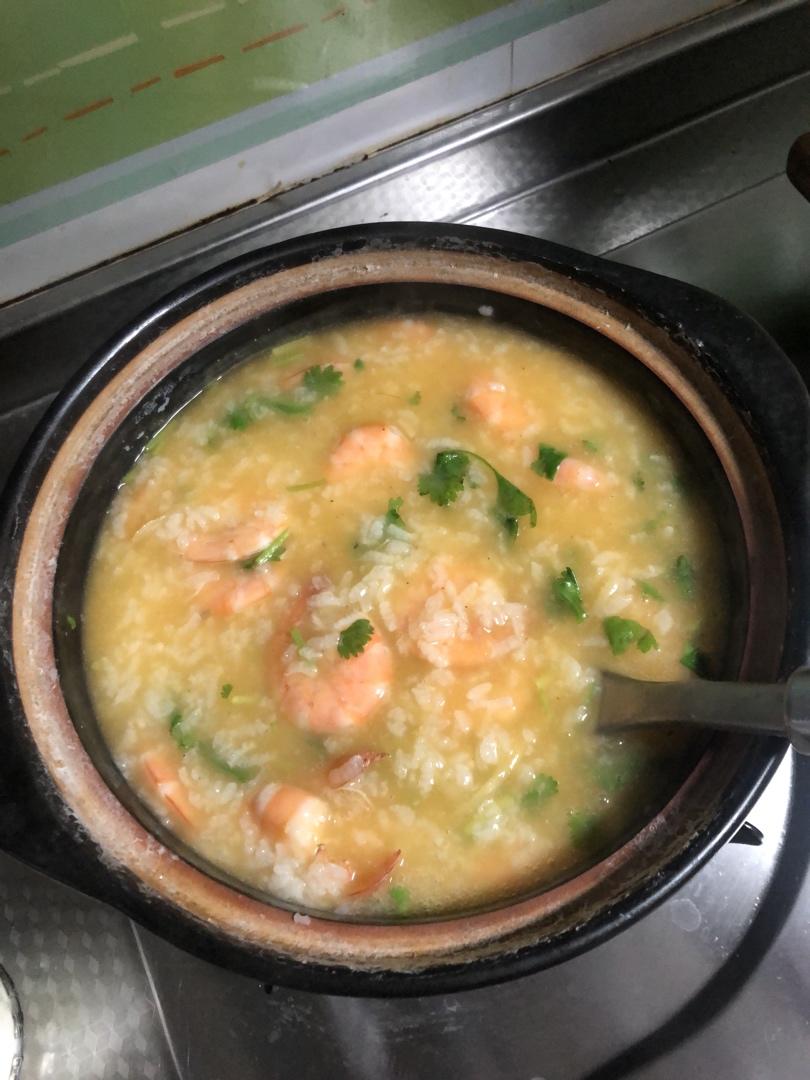 鲜虾砂锅粥