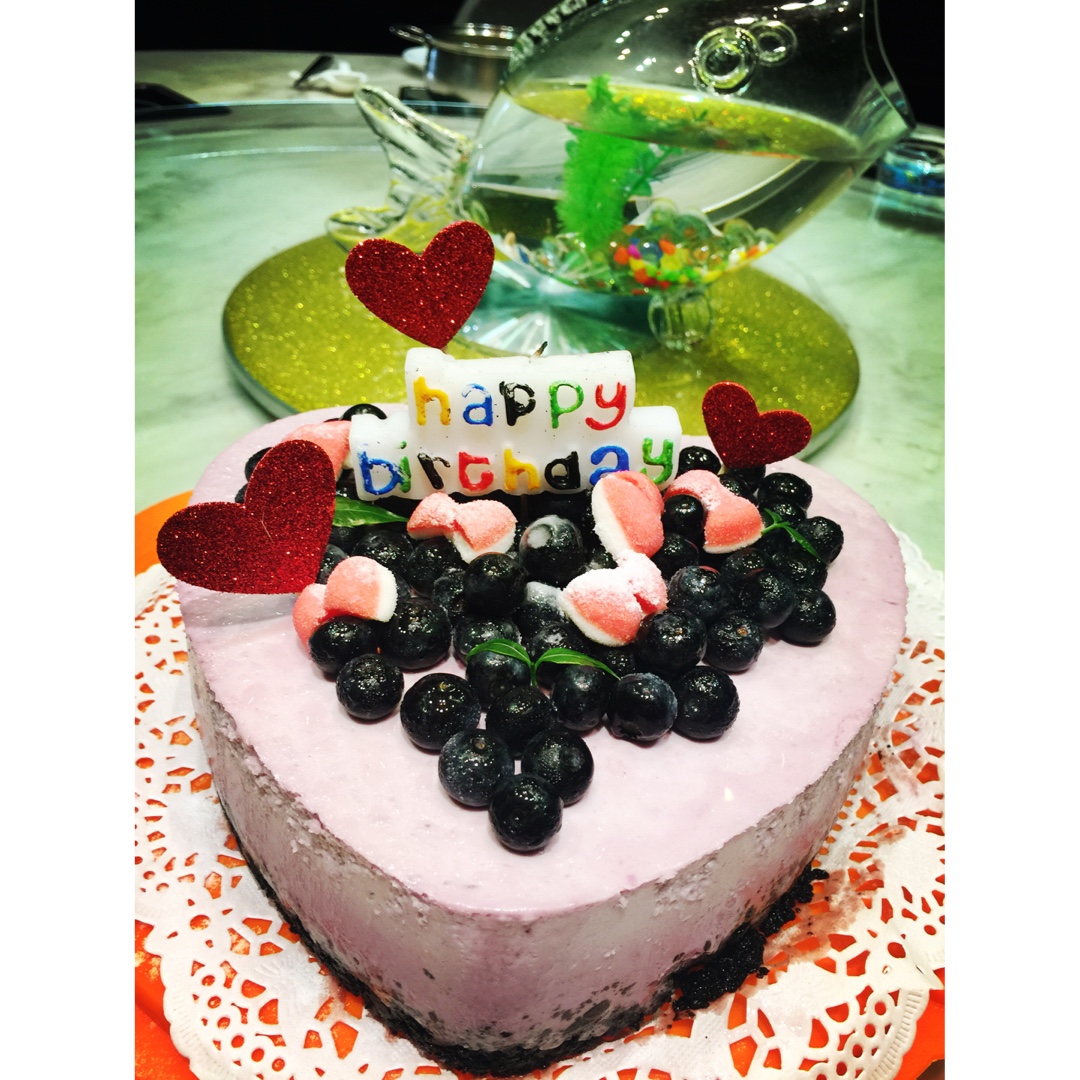 渐变蓝莓冻芝士蛋糕（免烤）