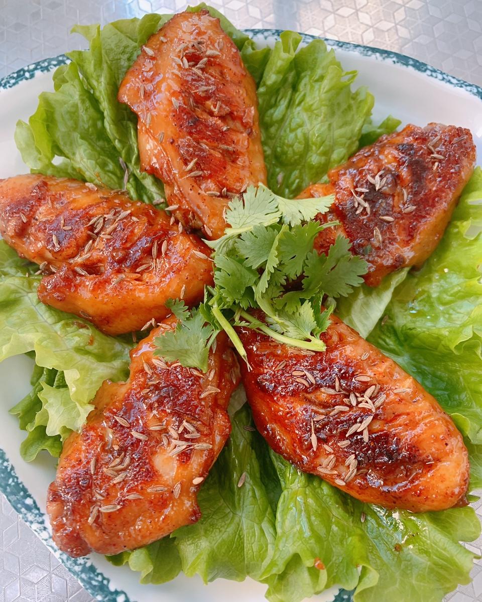 免烤箱❗️好吃到舔手指的蒜香孜然奥尔良鸡翅