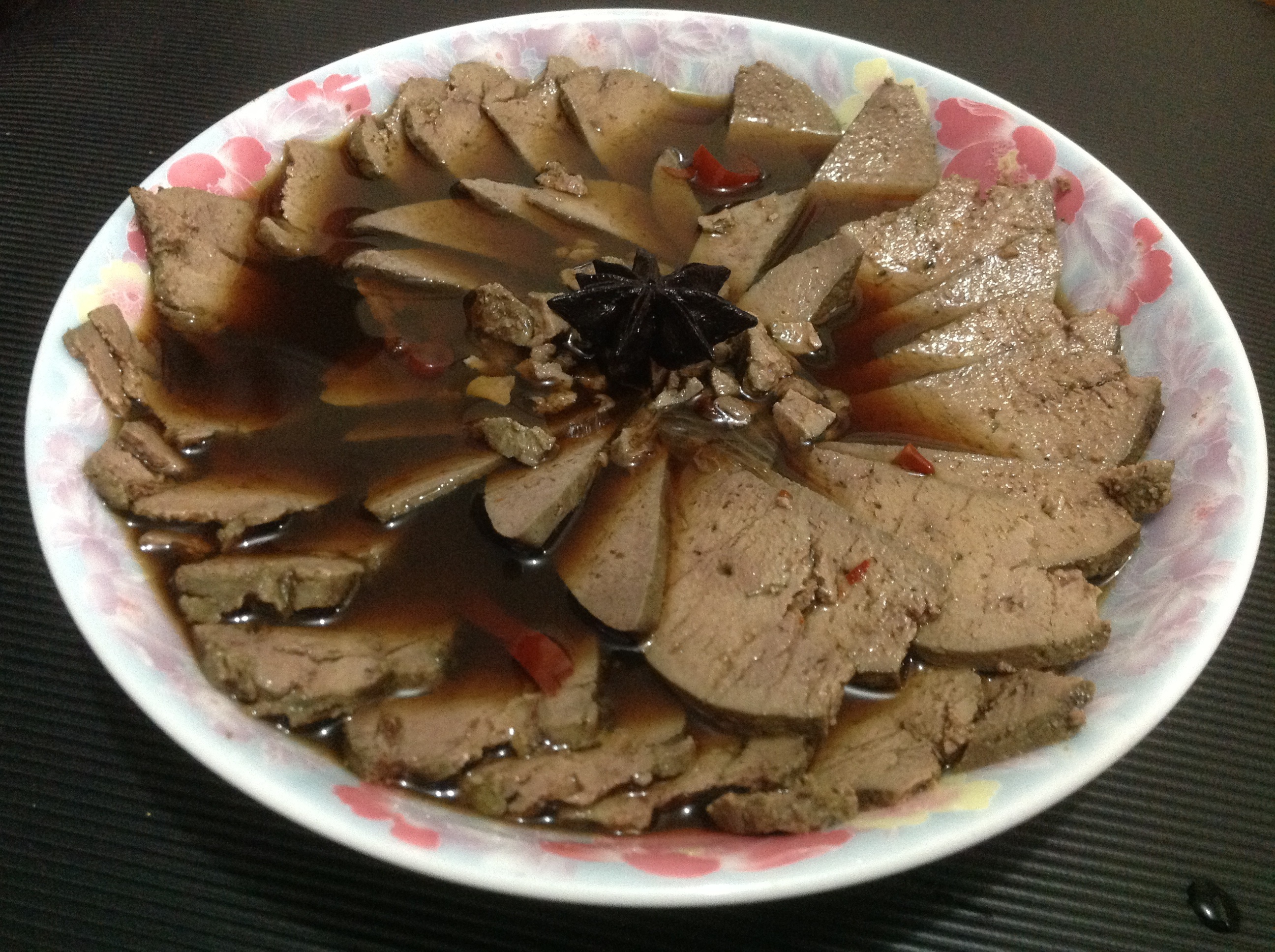 暮紫筱蝶125做的卤猪肝