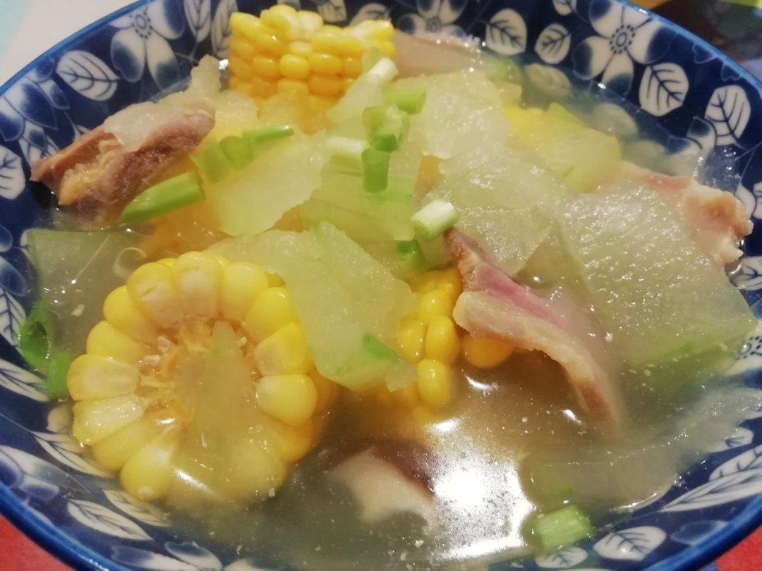 腌肉/咸肉/火腿肉虾仁玉米冬瓜汤（减肥汤）